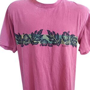 Vintage Medium T-shirt Crazy Shirts Hawaiian Floral Pink Medium Cotton Y2K